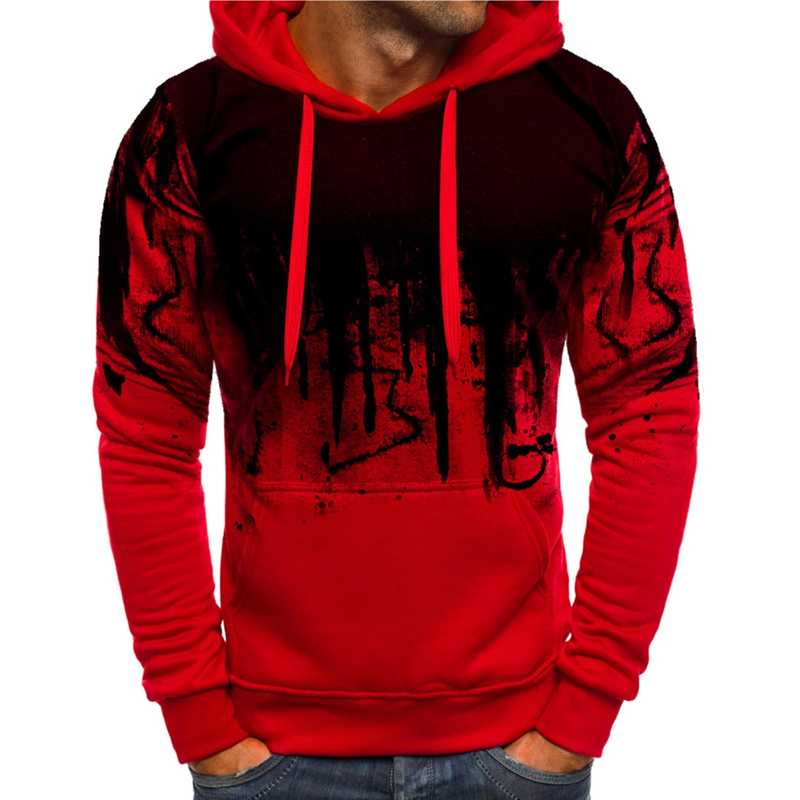 Gradient sleeve hooded sweatshirt 2025