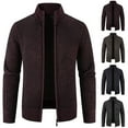 thumbnail image 1 of Mens Fleece Jacket Autumn and Winter Stand Collar Sweaters, 1 of 7