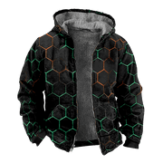 Mens Fleece Jacket-Magic Technology Crack Cool Graphics Full Zip Hoodie Jacket for Men,Winter Warm Cozy Fleece Hoodie Jacket,Black(XS,ASXA)