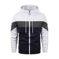 thumbnail image 1 of Mens Fleece Jacket Sevevn Men's Hoodies Zip Up Front Sweatshirt Color Blocking Hooded, 1 of 5