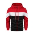 thumbnail image 1 of Mens Fleece Jacket Sevevn Men's Hoodies Zip Up Front Sweatshirt Color Blocking Hooded, 1 of 5