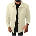 thumbnail image 1 of Mens Fleece Jacket Sevevn Men's Polar Fleece Shacket Long Sleeve Casual Button Down Shirt Jacket with Pockets, 1 of 7