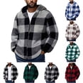 thumbnail image 1 of Mens Fleece Jacket Sherpa Lined Lattice Zip Up Hoodie Warm Plush Winter Coat Casual Soft Outerwear for Cold Weather Fall Fleece Coats, 1 of 7