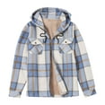 thumbnail image 1 of Mens Fleece Jacket Sherpa Lined Zip Up Button Down Buffalo Plaid Flannel Coat Casual Long Sleeve Warm Fall Winter Outwear, 1 of 5