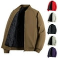 thumbnail image 1 of Mens Fleece Jackets Plus Size Mens Jackets Men's Solid Color Long Sleeved Round Neck Casual And Fashionable Jacket, M-4XL, 1 of 8