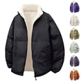 thumbnail image 1 of Mens Fleece Jackets Winter Coat for Men, Men's Casual Faddish Solid Long Sleeves Zipper Stand Collar Outwear Sports Coat Jacket, S-3XL, 1 of 8