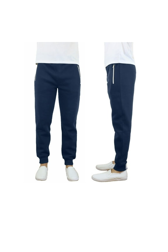 Mens Fleece Jogger Pants with Zipper Pocket Upto 5XL