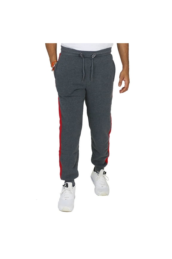 Mens Fleece Joggers With Contrast Side Striped Trim