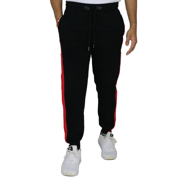 Mens Fleece Joggers With Contrast Side Striped Trim