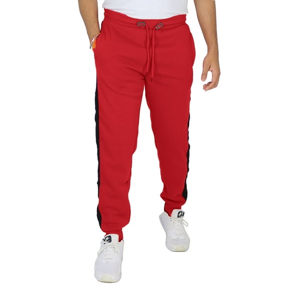 Mens Fleece Joggers With Contrast Side Striped Trim