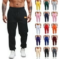 thumbnail image 1 of Mens Fleece Joggers with Pockets Drawstring Waist, Loose Fit Cuffed Leg Pants for Streetwear & Casual​ Saffron M, 1 of 4