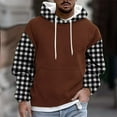 thumbnail image 1 of Mens Fleece Lined Hoodies & Sweatshirts Big & Tall M-4X Plus Size Pullover Hoodie Long Sleeve Trendy Plaid Printed Thermal Warm Fall Winter Sweatshirt, 1 of 5