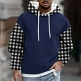 thumbnail image 1 of Mens Fleece Lined Hoodies & Sweatshirts Big & Tall M-4X Plus Size Pullover Hoodie Long Sleeve Trendy Plaid Printed Thermal Warm Fall Winter Sweatshirt, 1 of 5