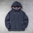 thumbnail image 1 of Mens Fleece Lined Hoodies & Sweatshirts with Zipper Pockets Pullover Hoodie Long Sleeve Casual Plaid Printed Thermal Warm Sweatshirt Tops, 1 of 3