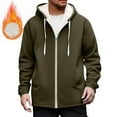 thumbnail image 1 of Mens Fleece Lined Jackets Zip Up Hoodies & Sweatshirts with Pockets Casual Solid Color Long Sleeve Thermal Warm Athletic Workout Outerwear Coats, 1 of 8
