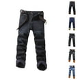 thumbnail image 1 of Mens Lined Jeans 2026 Fall Winter Thermal Straight Leg Business Casual Jean Pants Denim Pants Trousers with Pockets, 1 of 5
