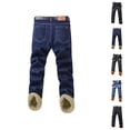 thumbnail image 1 of Mens Lined Jeans 2026 Fall Winter Thick Straight Leg Business Casual Jean Pants Denim Pants with Pockets Trousers, 1 of 5