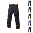 thumbnail image 1 of Mens Lined Jeans 2026 Fall Winter Thick Straight Leg Business Casual Jean Pants Denim Pants with Pockets Trousers, 1 of 8