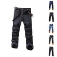 thumbnail image 1 of Mens Lined Jeans 2026 Fall Winter Warm Straight Leg Business Casual Denim Pants Jean Pants Trousers with Pockets, 1 of 5