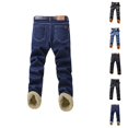 thumbnail image 1 of Mens Lined Jeans 2026 Fall Winter Warm Straight Leg Business Casual Jean Pants Denim Pants Trousers with Pockets, 1 of 5