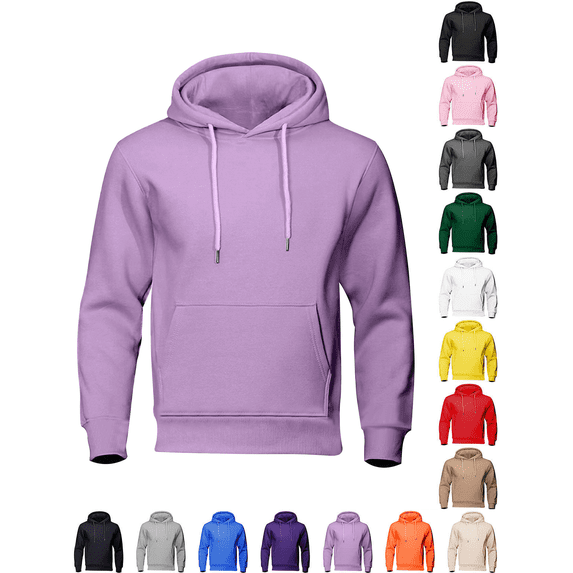 Mens Fleece Lined Oversized Hoodie Pullover Sweatshirts Fall Winter Drawstring Hood Tops Regular Fit Athletic Casual Workout Sweatshirts