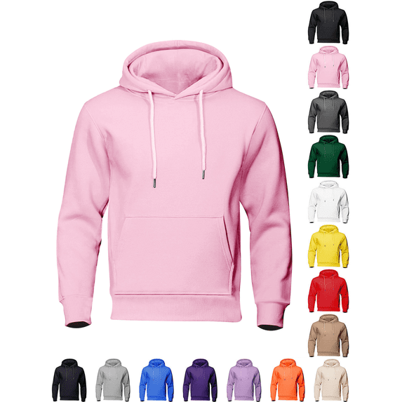 Mens Fleece Lined Oversized Hoodie Pullover Sweatshirts Fall Winter Drawstring Hood Tops Regular Fit Athletic Casual Workout Sweatshirts