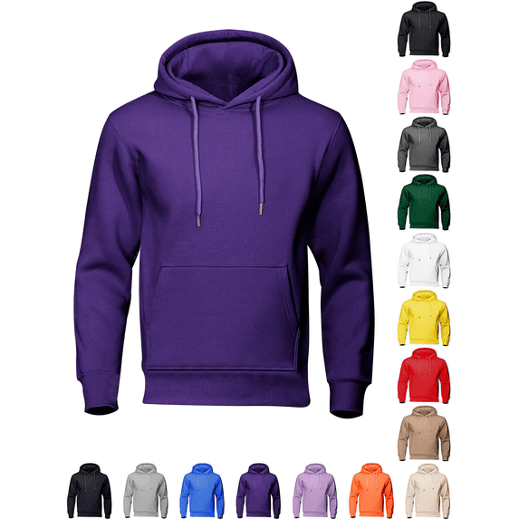 Mens Fleece Lined Oversized Hoodie Pullover Sweatshirts Fall Winter Drawstring Hood Tops Regular Fit Athletic Casual Workout Sweatshirts