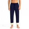 thumbnail image 1 of Mens Fleece Lined Sweatpants with Zipper Pockets Winter Sherpa Lined Pants Straight Leg Open Bottom, 1 of 7