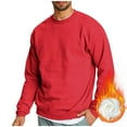thumbnail image 1 of Mens Fleece Lined Sweatshirts Long Sleeve Crewneck Shirts Casual Solid Color Pullover Thermal Warm Basic Athletic Workout Sweatshirt Tops, 1 of 8