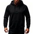 thumbnail image 1 of Mens Fleece Lined Sweatshirts Quarter Zip Drawstring Hoodie Fashion Casual Fall Sweatshirt Black M, 1 of 6