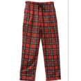 thumbnail image 1 of Mens Fleece PJ Pajama Pants, Plaid Red / Green, Size L, 1 of 1