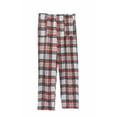 thumbnail image 1 of Mens Fleece PJ Pajama Pants, White Plaid, Size M, 1 of 1