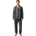 thumbnail image 1 of COUVER Men’s Fleece Pajama Set with Button-Down Top and Drawstring Pants Plaid Red Black Size XL, 1 of 7