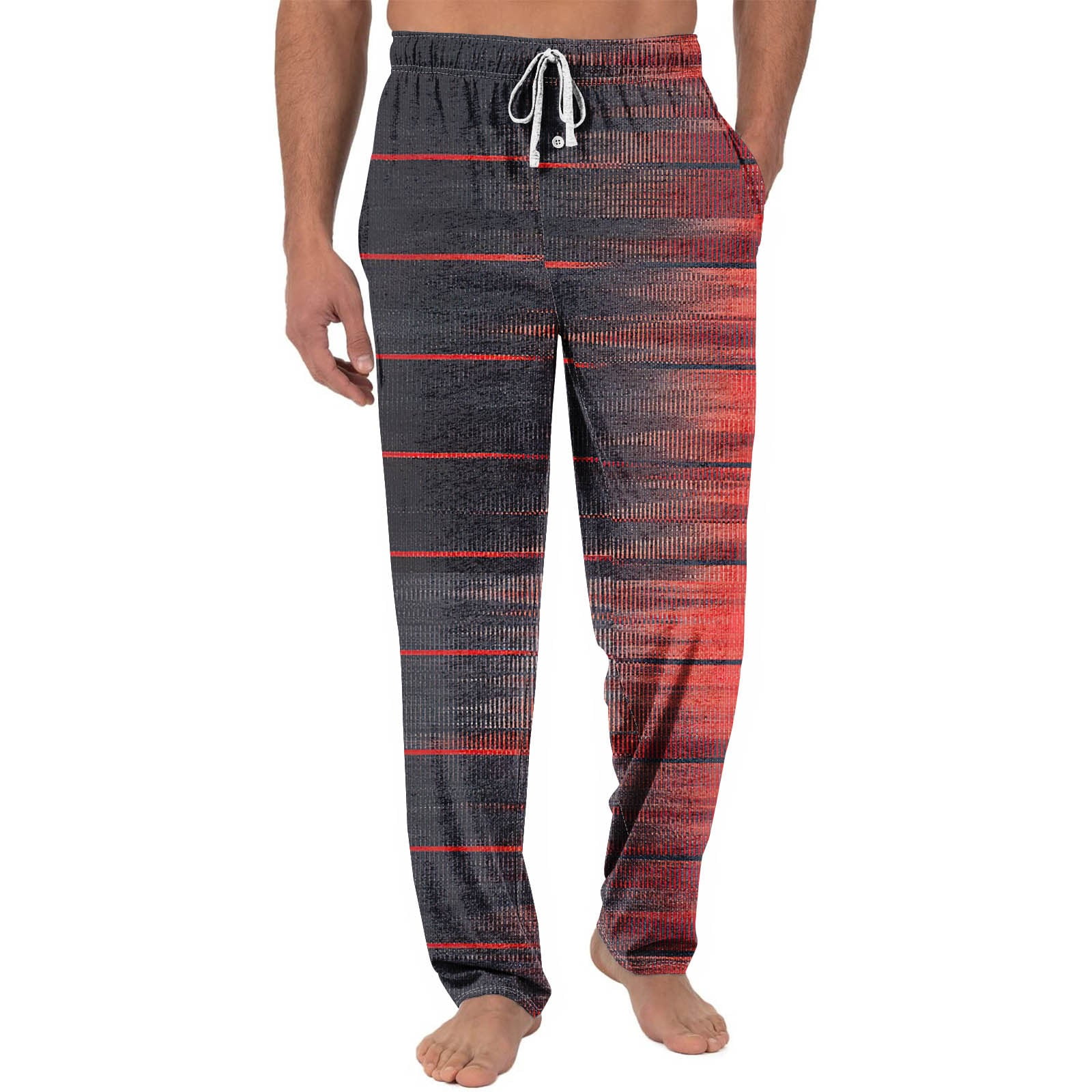 Mens Fleece Pajama Pants Plaid Sleep Lounge Pants Soft Comfy Sleepwear