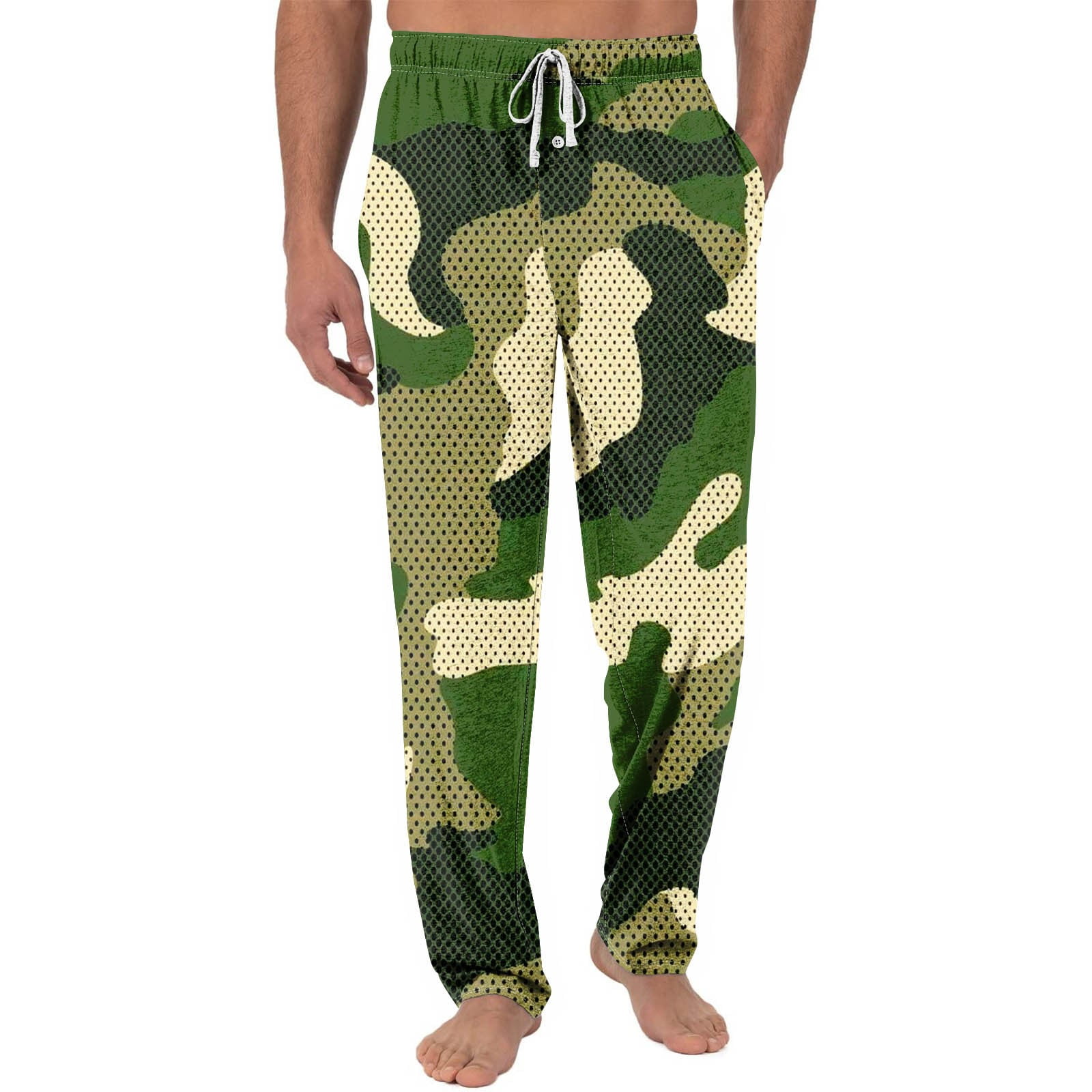 Mens Fleece Pajama Pants Plaid Sleep Lounge Pants Soft Comfy Sleepwear