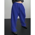 thumbnail image 1 of Mens Fleece Pocket Sweatpants - Open Bottom, Loose Fit, Moisture Wicking for Running & Workout Blue M, 1 of 6