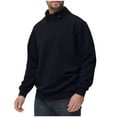thumbnail image 1 of Mens Fleece Pullover, Men's Long-Sleeve Stand-Up Collar Button Fleece Pullover Hoodie, Pullover Hoodie Men, 1 of 8