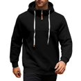 thumbnail image 1 of Mens Fleece Quarter Zip Pullover Hoodies for Men Long Sleeve Casual Hoodies Drawstring Fashion Sweatshirt, 1 of 9