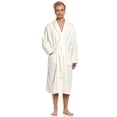 thumbnail image 1 of Mens Fleece Robe Ivory Size L/XL, 1 of 2