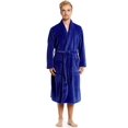 thumbnail image 1 of Mens Fleece Robe Royal Blue Size S/M, 1 of 1