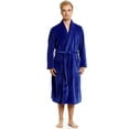 thumbnail image 1 of Mens Fleece Robe Royal Blue Size XL/XXL, 1 of 1