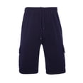thumbnail image 1 of Mens Fleece Sweat Cargo Shorts With Elastic Waistband Drawstring Athletic Workout Gym Shorts-Navy,3XL, 1 of 5