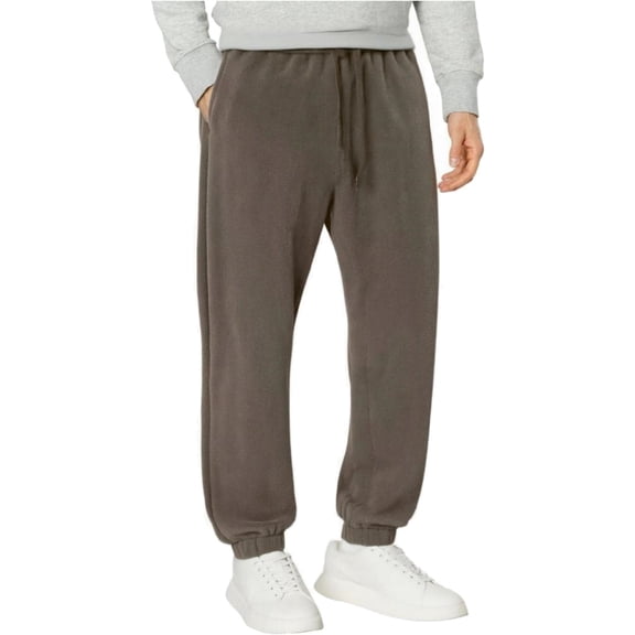 Mens Fleece Sweatpants Winter Thermal Warm Jogger Pants Drawstring Lightweight Athletic Pants with Pockets