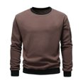 thumbnail image 1 of Mens Fleece Sweatshirts with Zipper Pocket Crewneck Long Sleeve Shirts Casual Solid Color Loose Pullover Thermal Warm Basic Sweatshirt Tops, 1 of 3