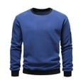 thumbnail image 1 of Mens Fleece Sweatshirts with Zipper Pocket Crewneck Long Sleeve Shirts Casual Solid Color Loose Pullover Thermal Warm Basic Sweatshirt Tops, 1 of 3