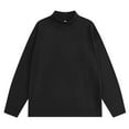 thumbnail image 1 of Mens Fleece Tops Microfleece Sweatshirts Solid Color Pullover Turtle Neck Sweatshirts Sweaters Mock Neck Long Sleeve Tops Fall Winter Sweatshirts for Outdoors Travelling & Hiking, 1 of 2