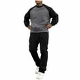 thumbnail image 1 of Mens Fleece Track Suits 2 Piece Set Patchwork Crewneck Sweatsuits Joggers Suit Sets Athletic Shirt Sweatpants Outfits, 1 of 8