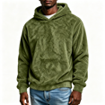 thumbnail image 1 of Mens Fleece Winter Hoodie Long Sleeve Warm Loose Fit Casual Pullover Sweatshirt Army Green XL, 1 of 6
