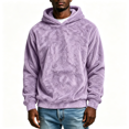thumbnail image 1 of Mens Fleece Winter Hoodie Warm Loose Fit Casual Long Sleeve Pullover Sweatshirt Purple 3XL, 1 of 6