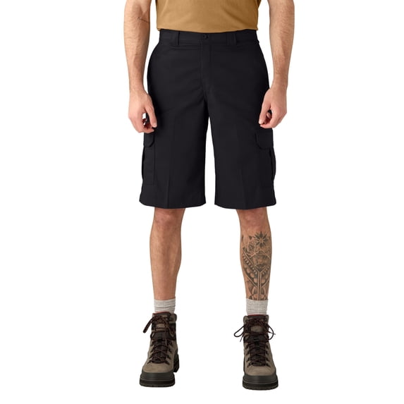 Dickies Men's FLEX Relaxed Fit Cargo Shorts 13", Black, 34